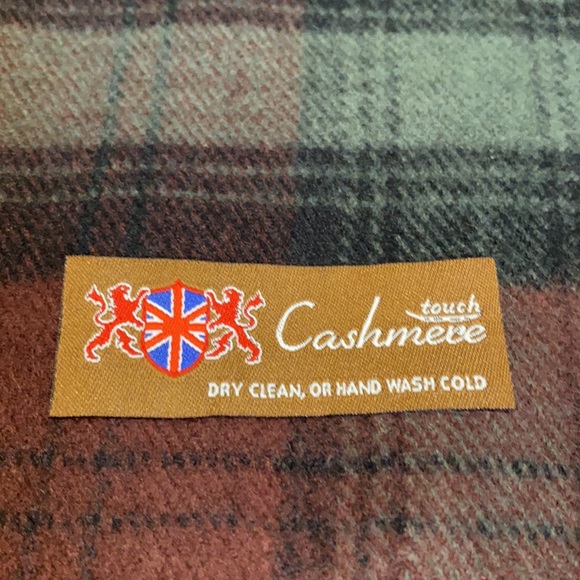 Touch Cashmere Brown and Green Plaid Scarf EUC - Picture 5 of 6